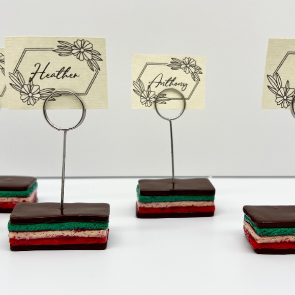 Italian Rainbow Cookie Place Card Holders – Set of 4 | Holiday Table Décor - Picture 6 of 10